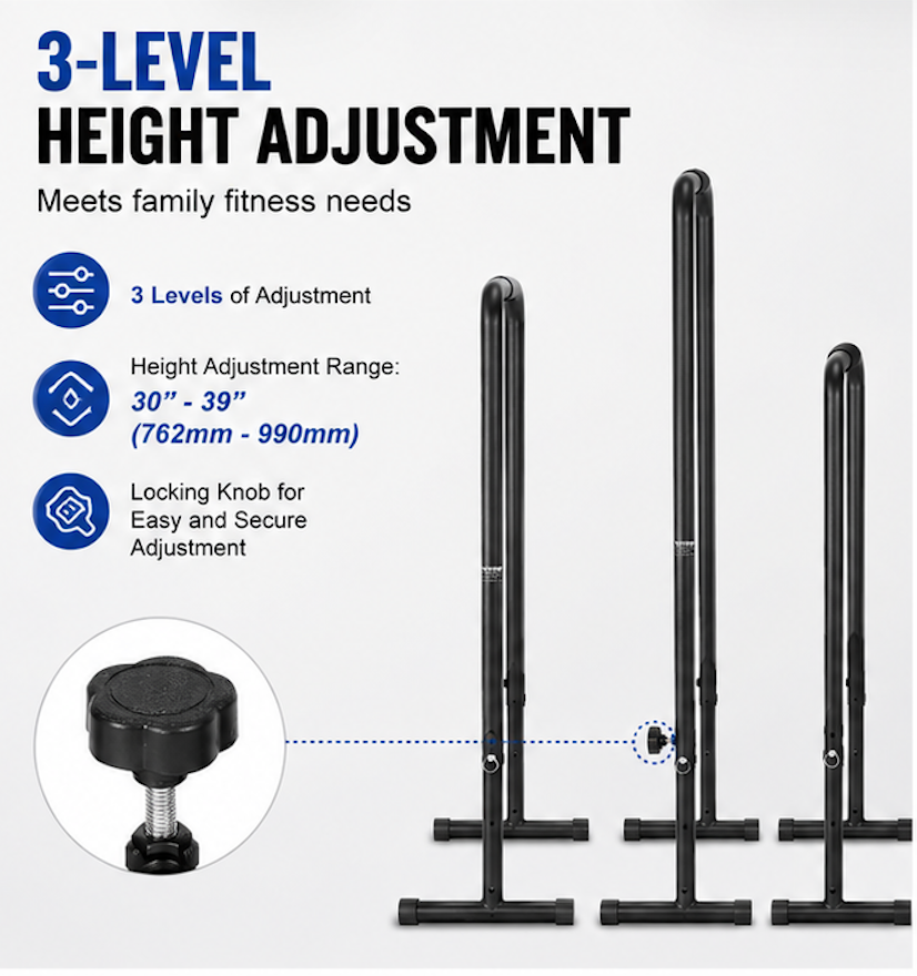 Heavy Duty Adjustable Dip Station | Calisthenics Strength Training Bars