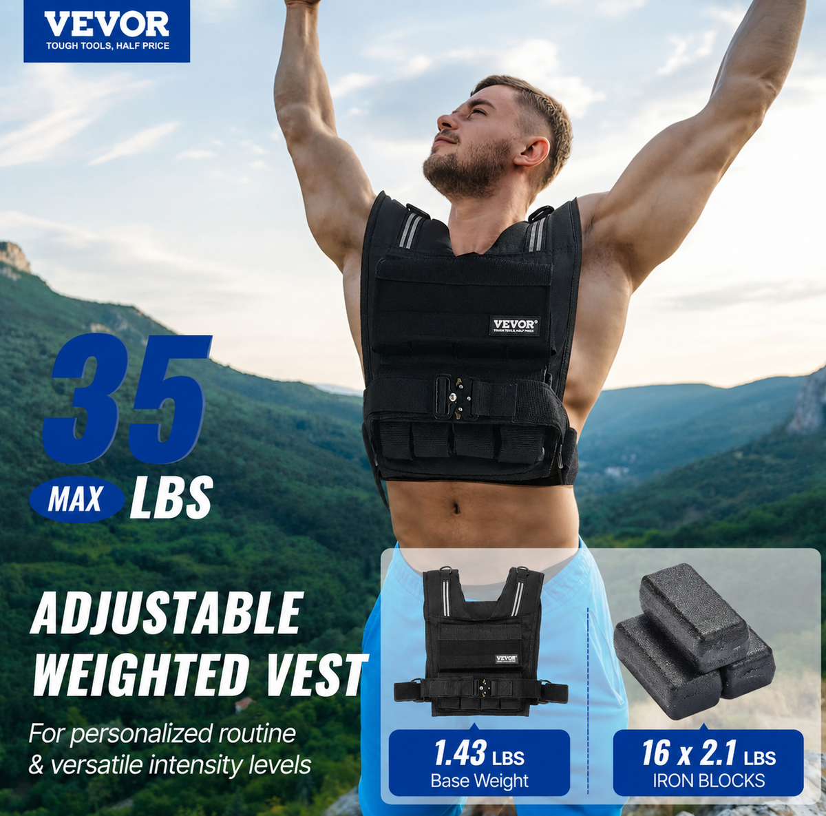 35LB Adjustable Weighted Vest | Calisthenics & Strength Training Vest