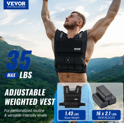35LB Adjustable Weighted Vest | Calisthenics & Strength Training Vest