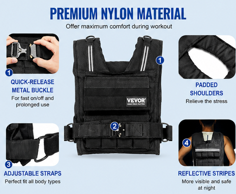 35LB Adjustable Weighted Vest | Calisthenics & Strength Training Vest